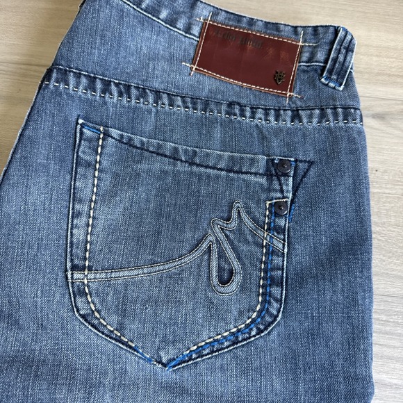 VTG Ecko UNLTD Shorts Mens 36 Blue Denim Baggy Wide Leg Jean Jorts Skater Y2K Bl - Picture 2 of 15